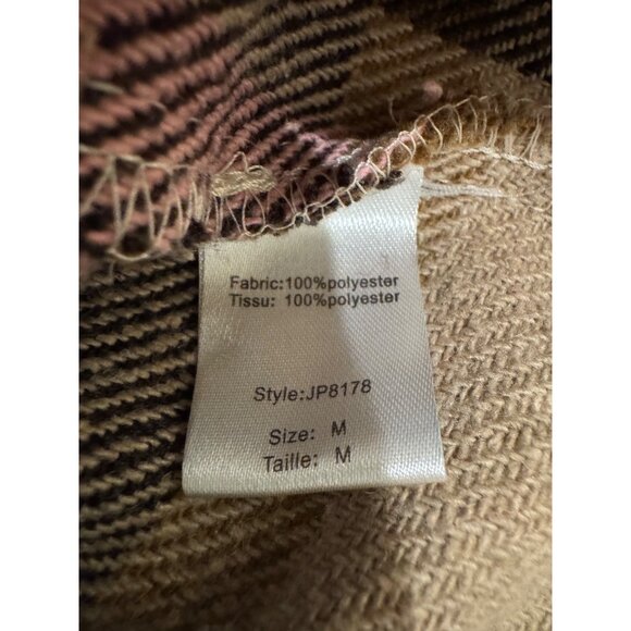 Elan International Addy Pink/Brown Plaid Cropped Shacket Jacket Womens Size M - Picture 6 of 6
